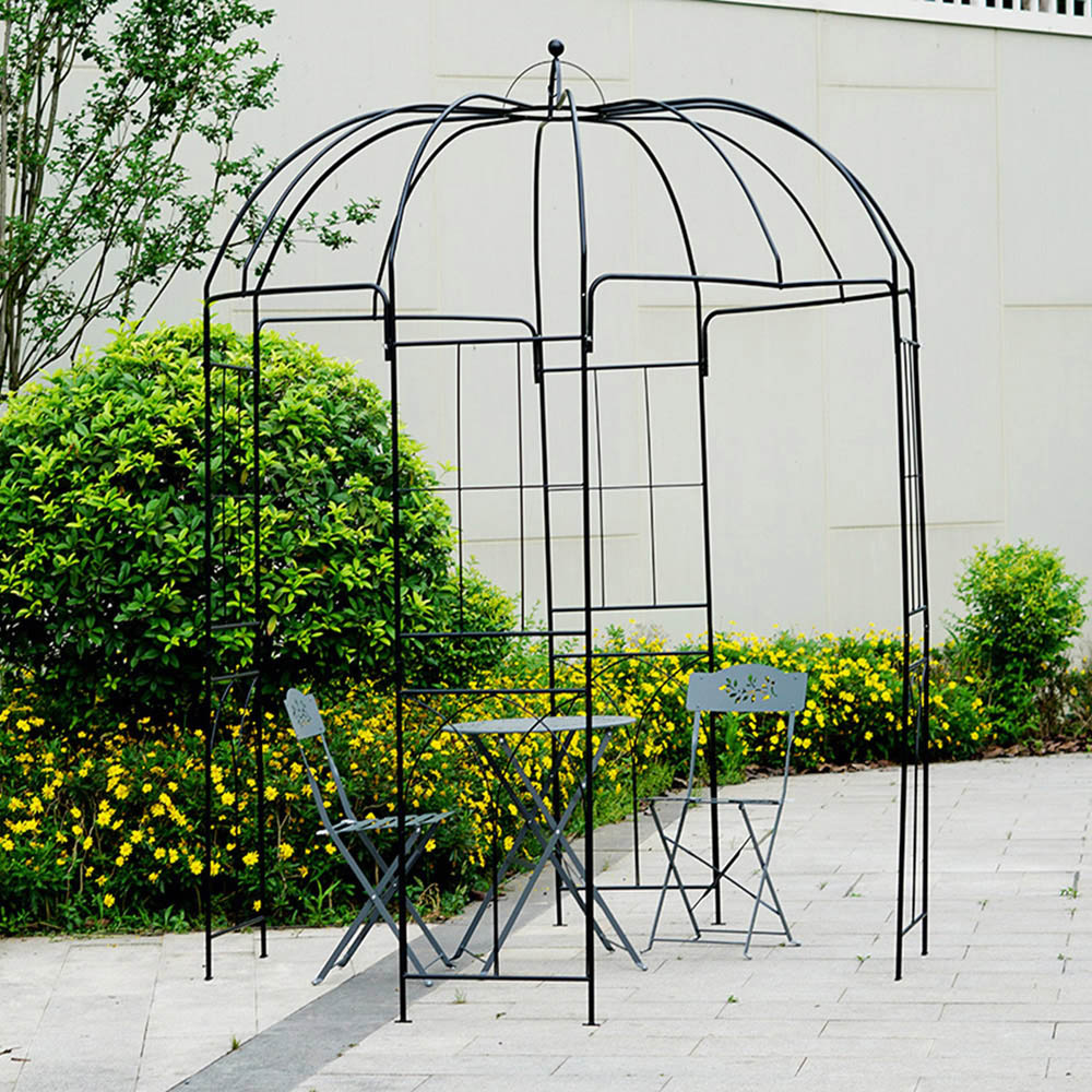Eurotrade 7 x 7ft Bird Cage Shape Metal Garden Arbour Image 6