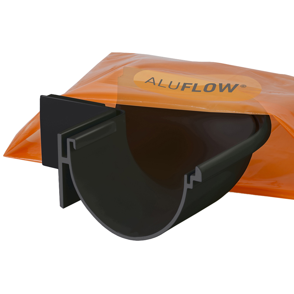 Aluflow Black 90 Degrees Deep External Gutter Angle Image 1
