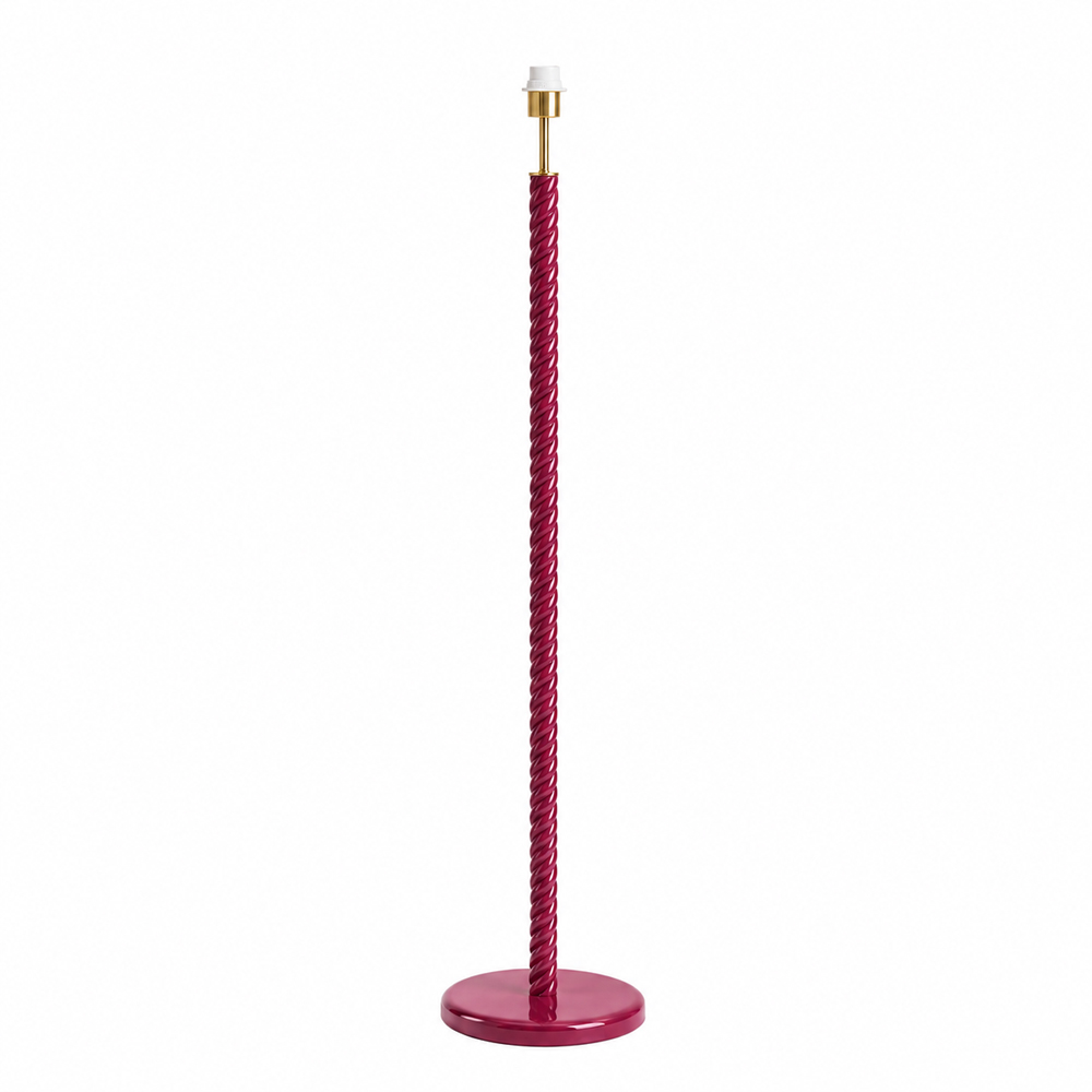 ValueLights Amara Pink Twist Wooden Floor Lamp Base Image 1