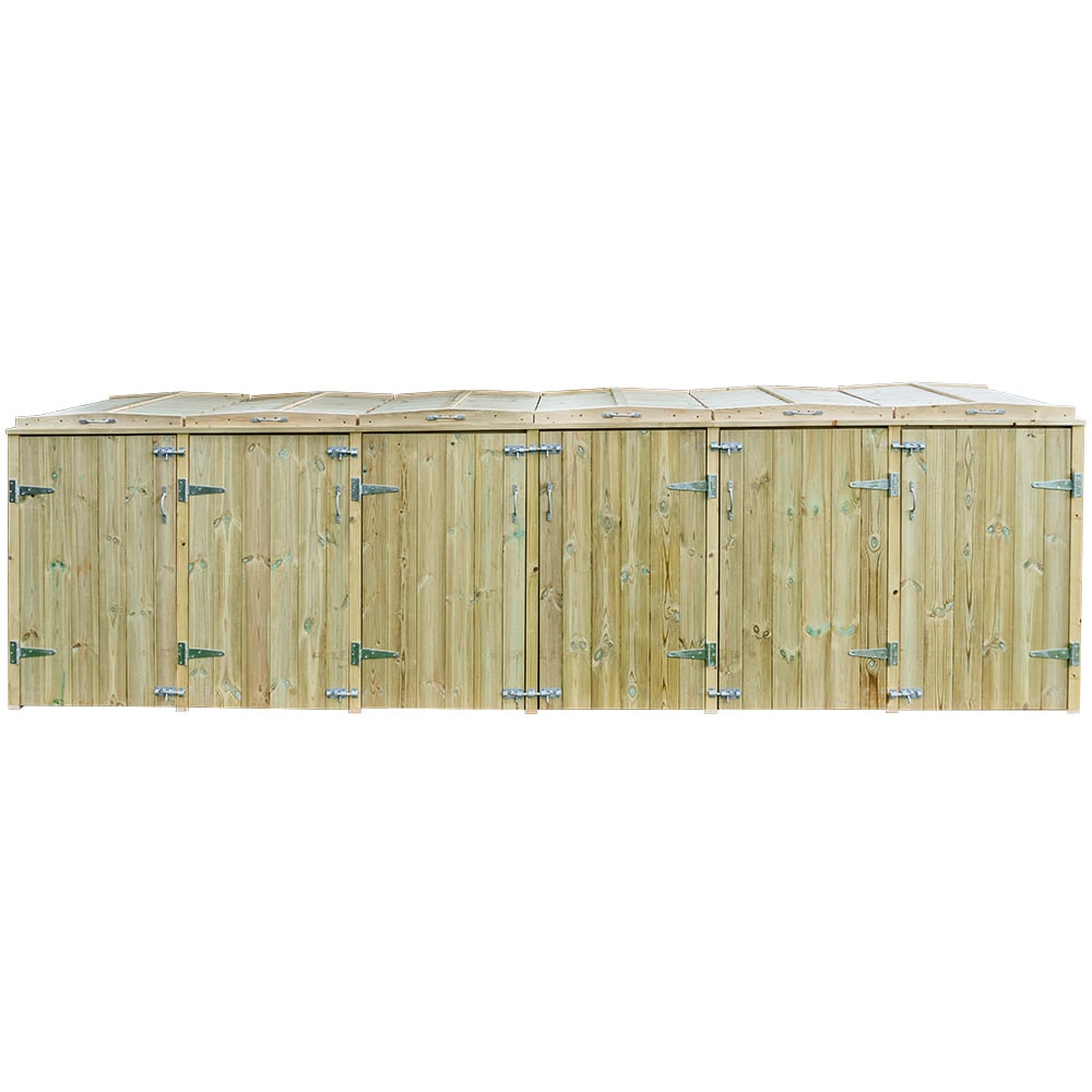 The Garden Village Shireburn 240L Sextet Wheelie Bin Shed Image 1