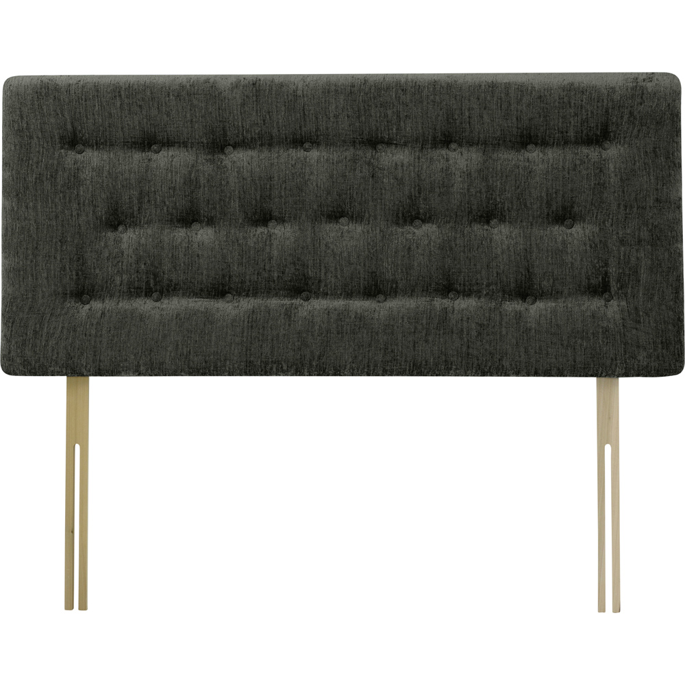 Bedmaster Lona Super King Size Charcoal Chenille Buttoned Headboard Image 2