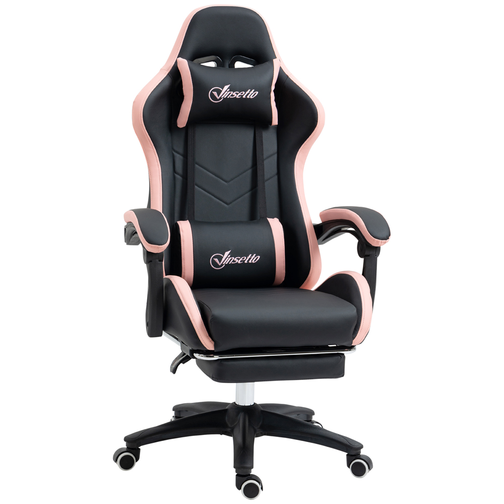 Vinsetto Black and Pink Racing Style Gaming Chair Image 2