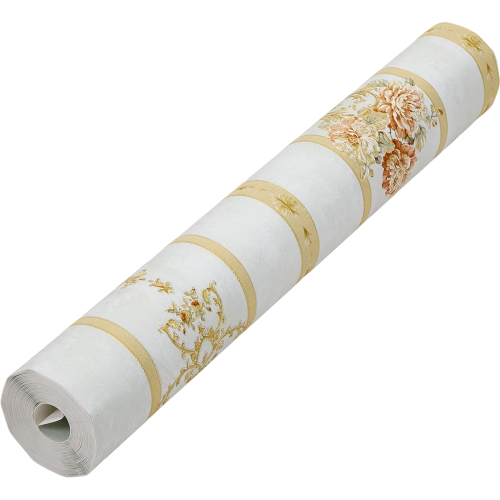 Living and Home Floral Pattern Rectangle 3D Embossed Gold Non-Pasted Wallpaper Image 3