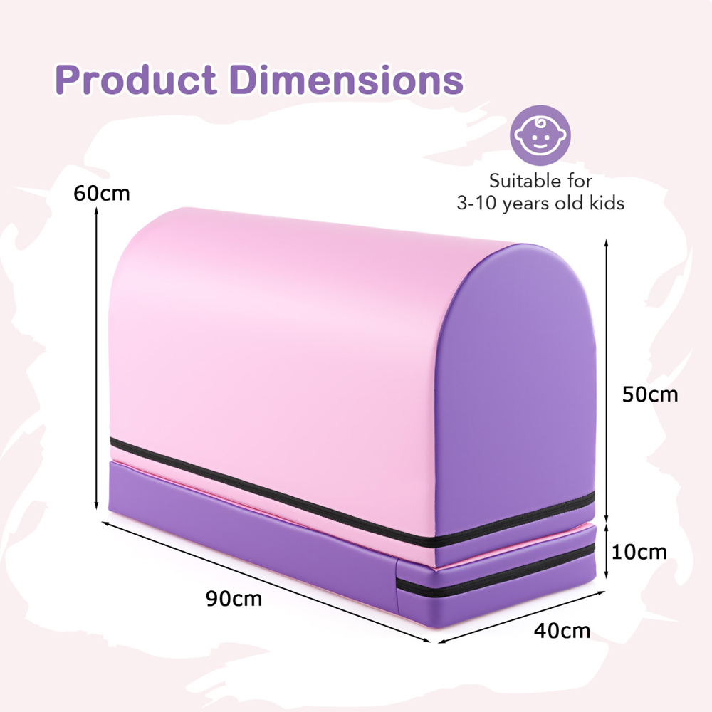 Costway Pink and Purple Detachable Mailbox Tumbling Mat Image 8
