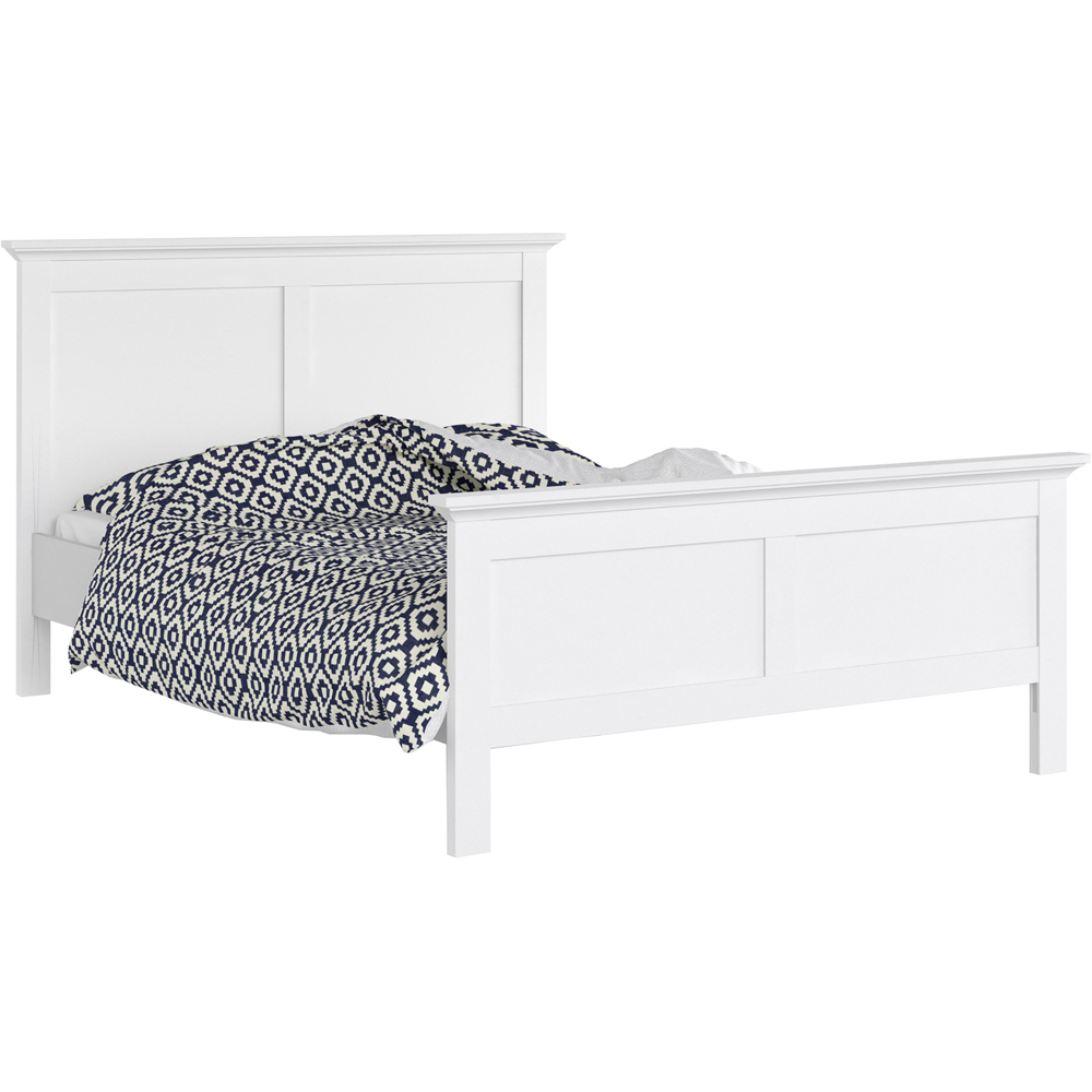 Florence Paris Double White Wooden Bed Image 2