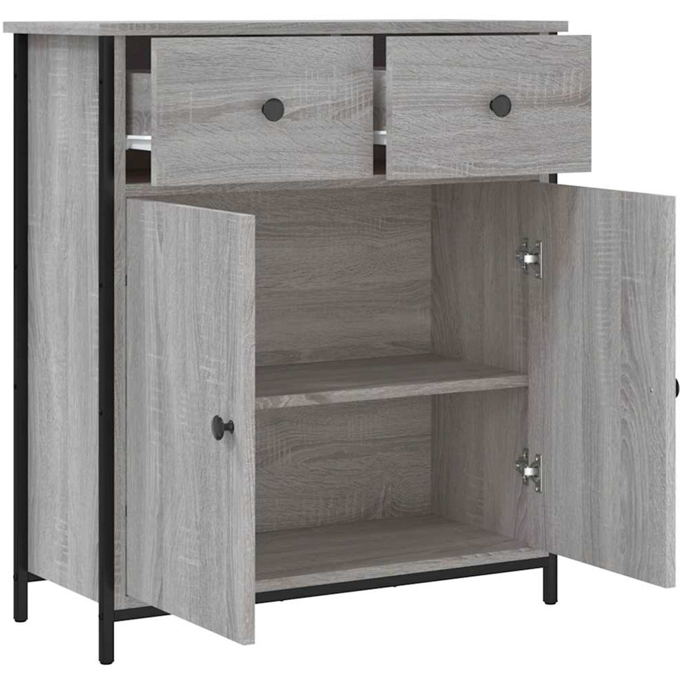 vidaXL 2 Door 2 Drawer Grey Sonoma Wooden Sideboard Image 5