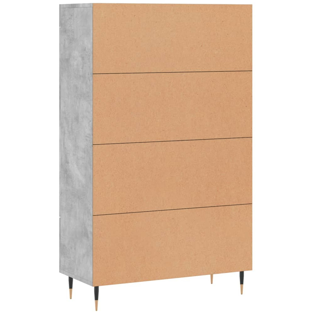vidaXL 2 Glass Door Single Drawer Concrete Grey Highboard Image 8