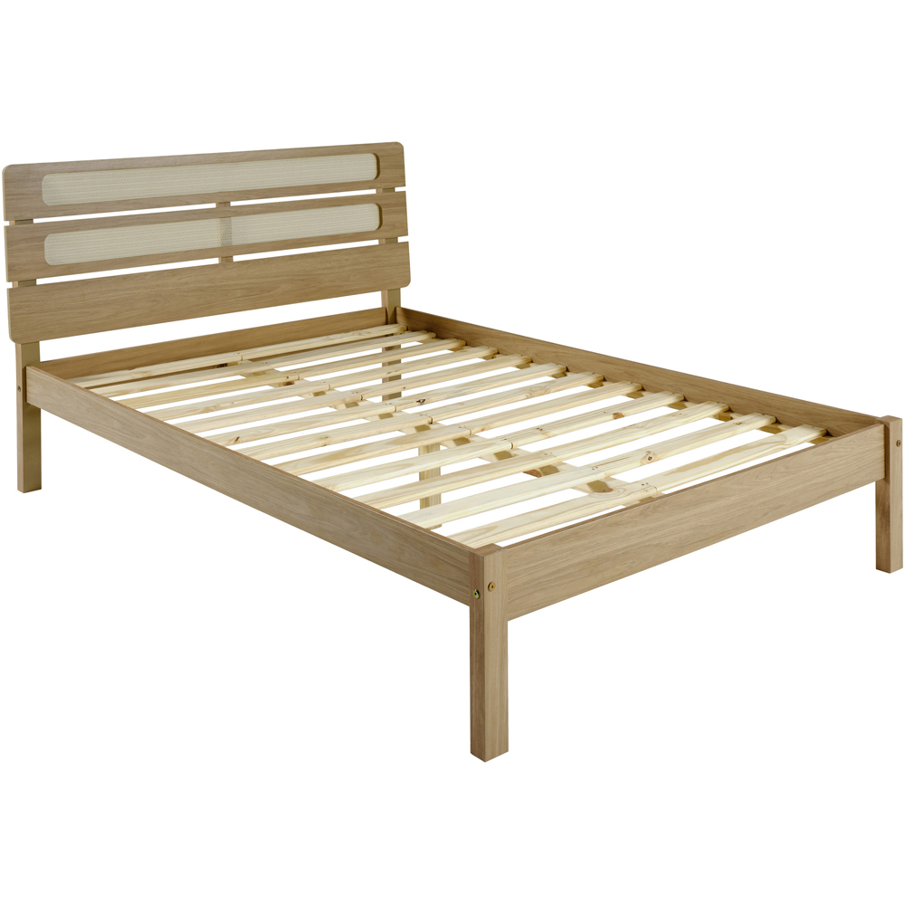 Seconique Santana King Size Light Oak and Rattan Effect Bed Image 3