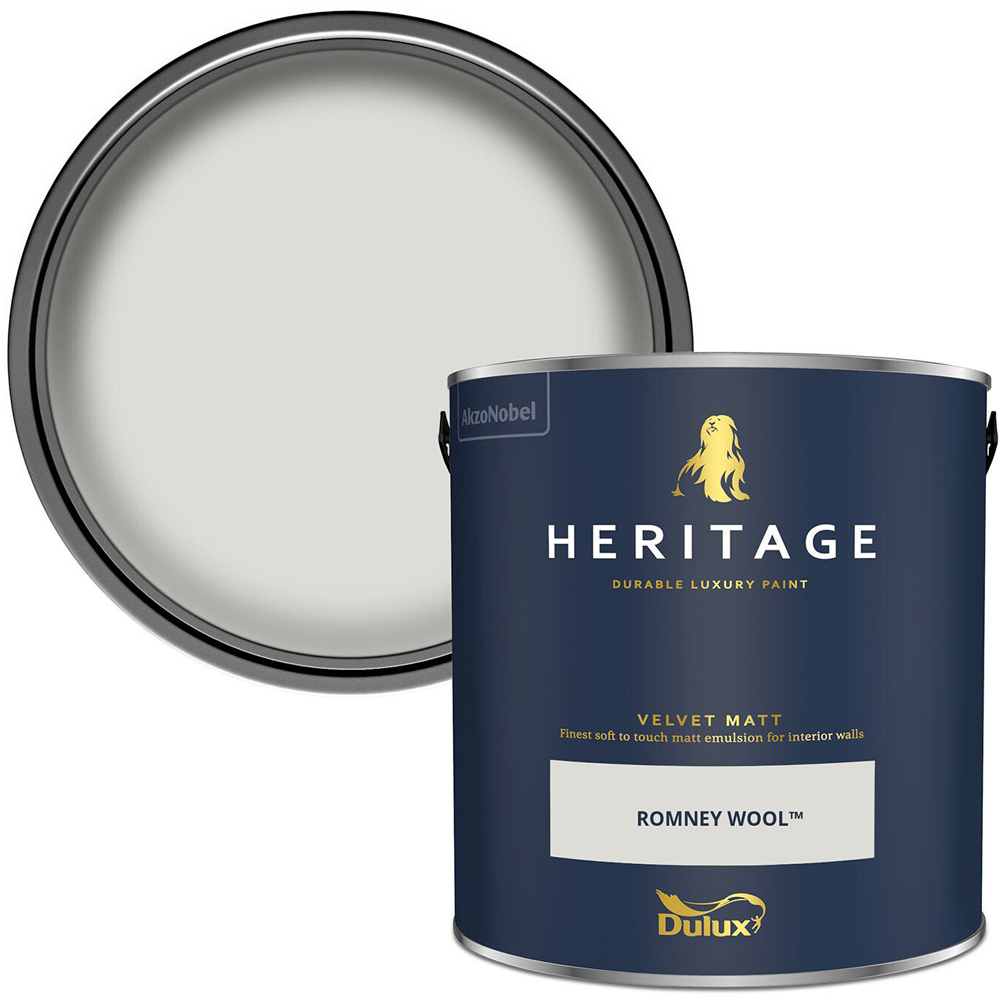 Dulux Heritage Walls and Ceilings Romney Wool Velvet Matt Emulsion Paint 2.5L Image 1