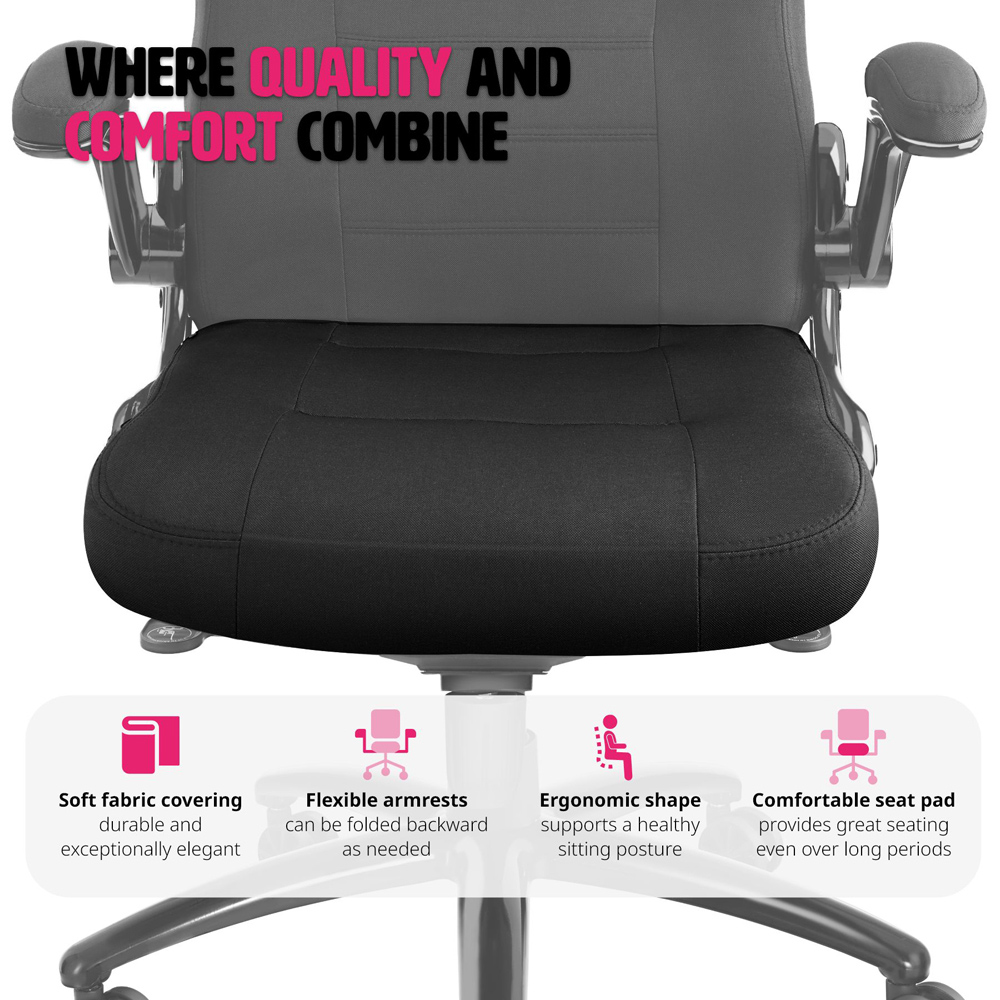 tectake Springsteen Black Height Adjustable Office Chair Image 3