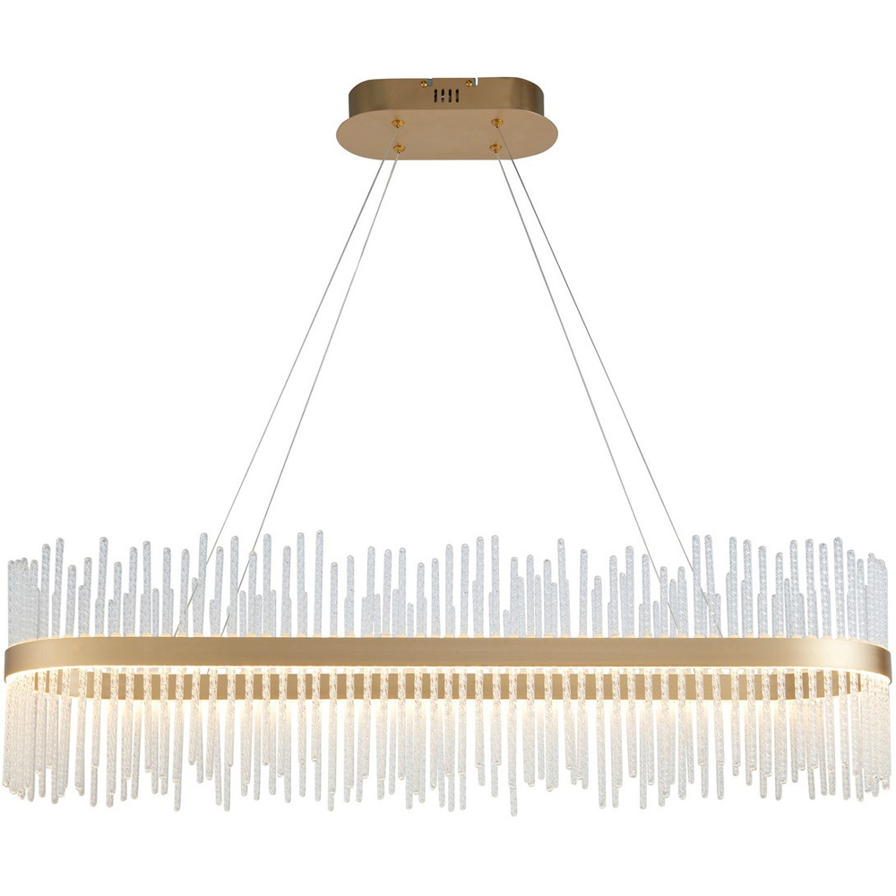 Merano Trapani Clear Glass Brushed Gold Plated Bar Pendant Ceiling Light Image 3