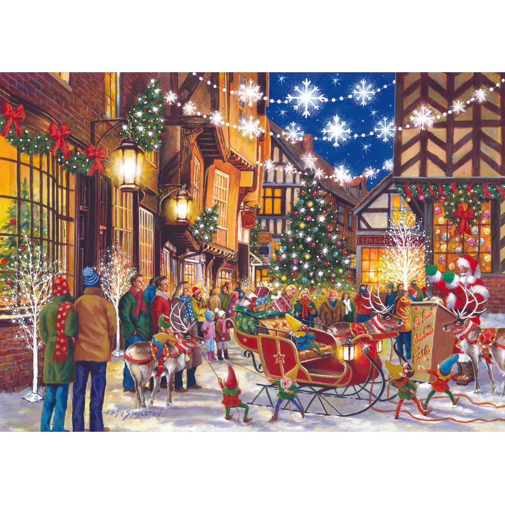 The House of Puzzles No 20 Santa Switch On Big 500 Piece Jigsaw Puzzle Image 1