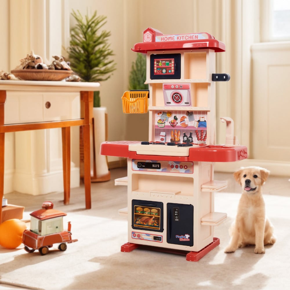 Tommy Toys 43 Piece Kids Red Interactive Kitchen Play Set Image 2