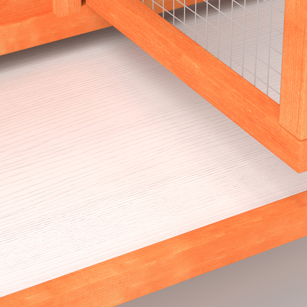 PawHut Orange Wooden Small Animal Hutch Image 7