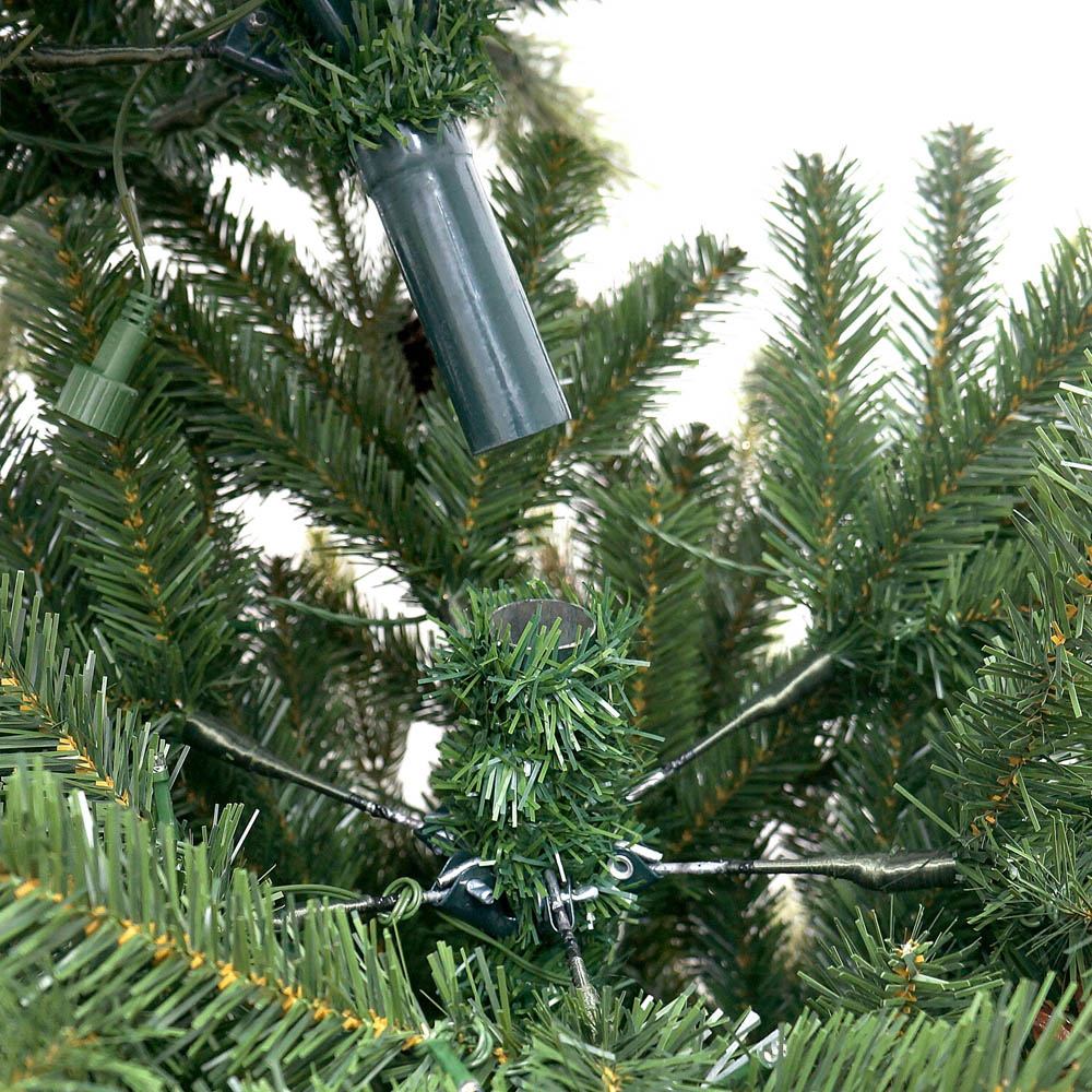 7ft Pre-Lit Ascot Artificial Fir Christmas Tree Green Image 7