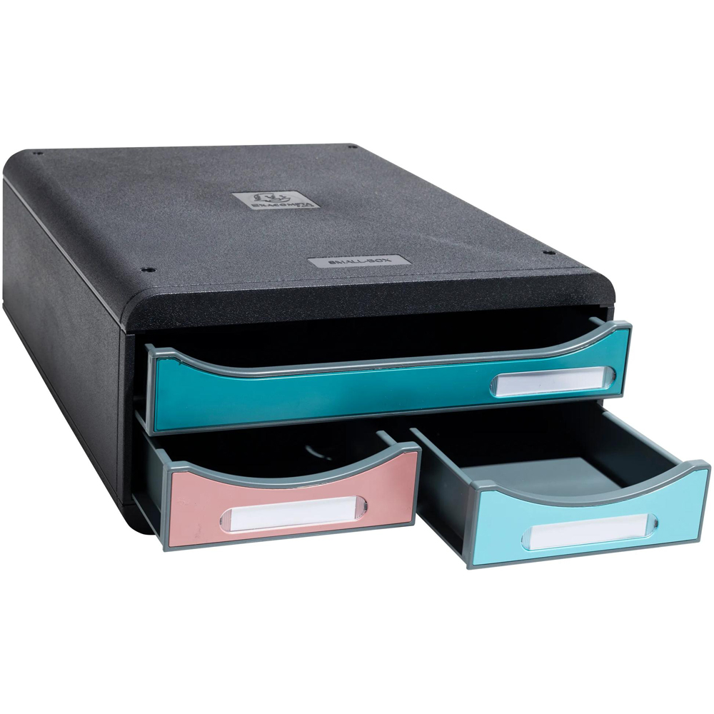 Exacompta Skandi 3 Drawer Multicolour Small Storage Box Image 3