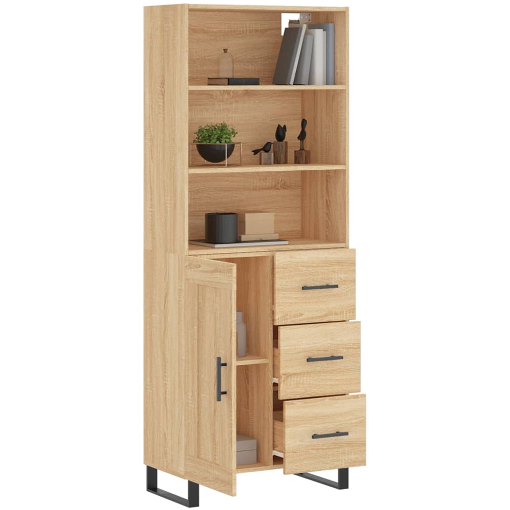 vidaXL Single Door 3 Drawer 3 Shelf Sonoma Oak Highboard Image 3