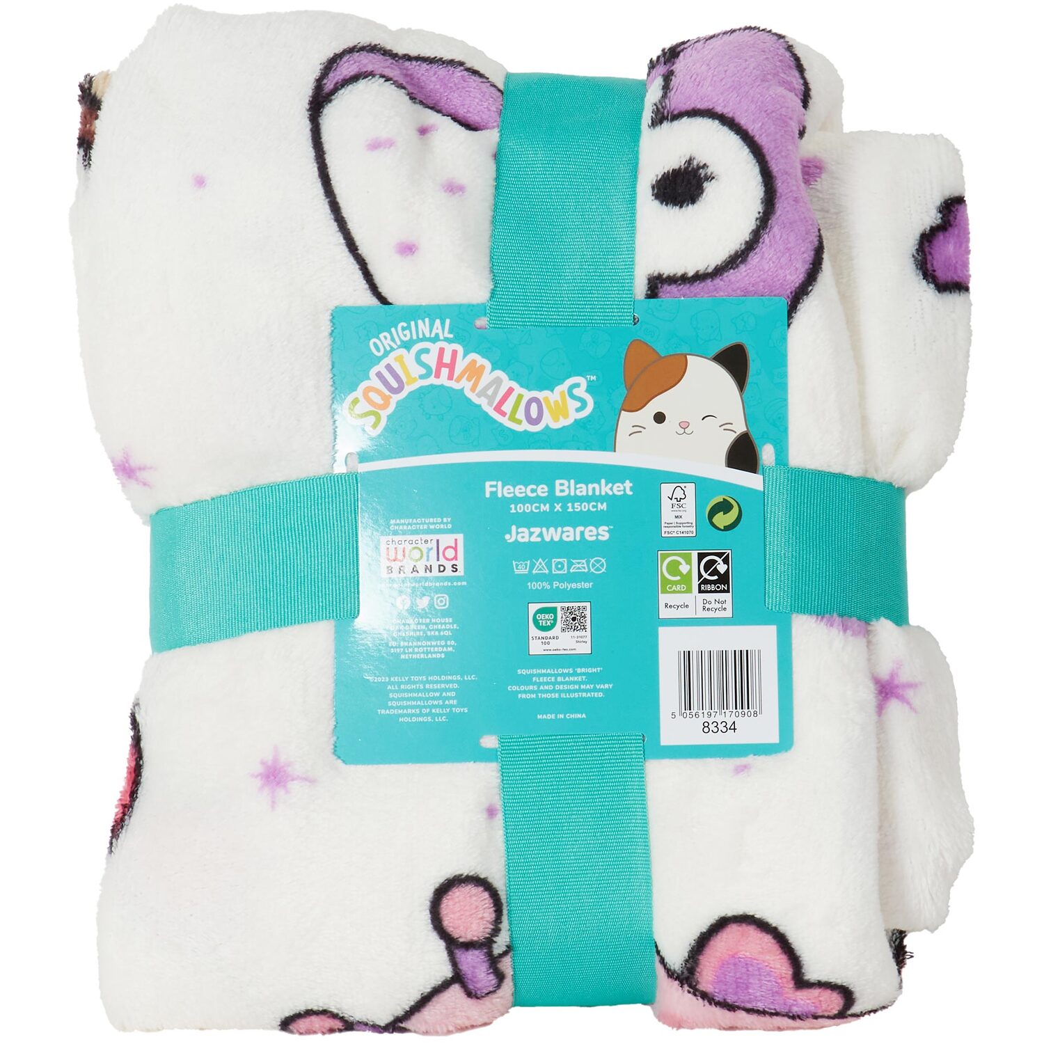 Squishmallows Brights Fleece Throw - White Image 2