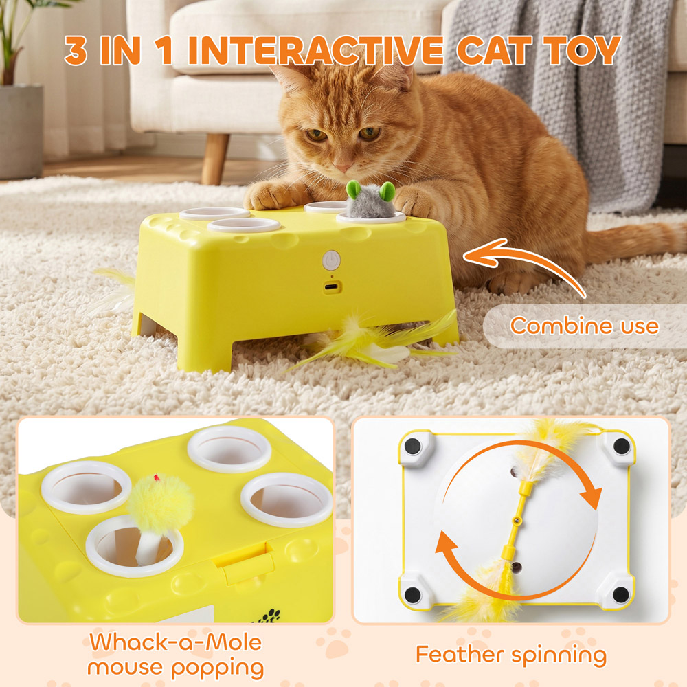 PawHut Interactive Rechargeable Kitten and Adult Cat Toy Image 6