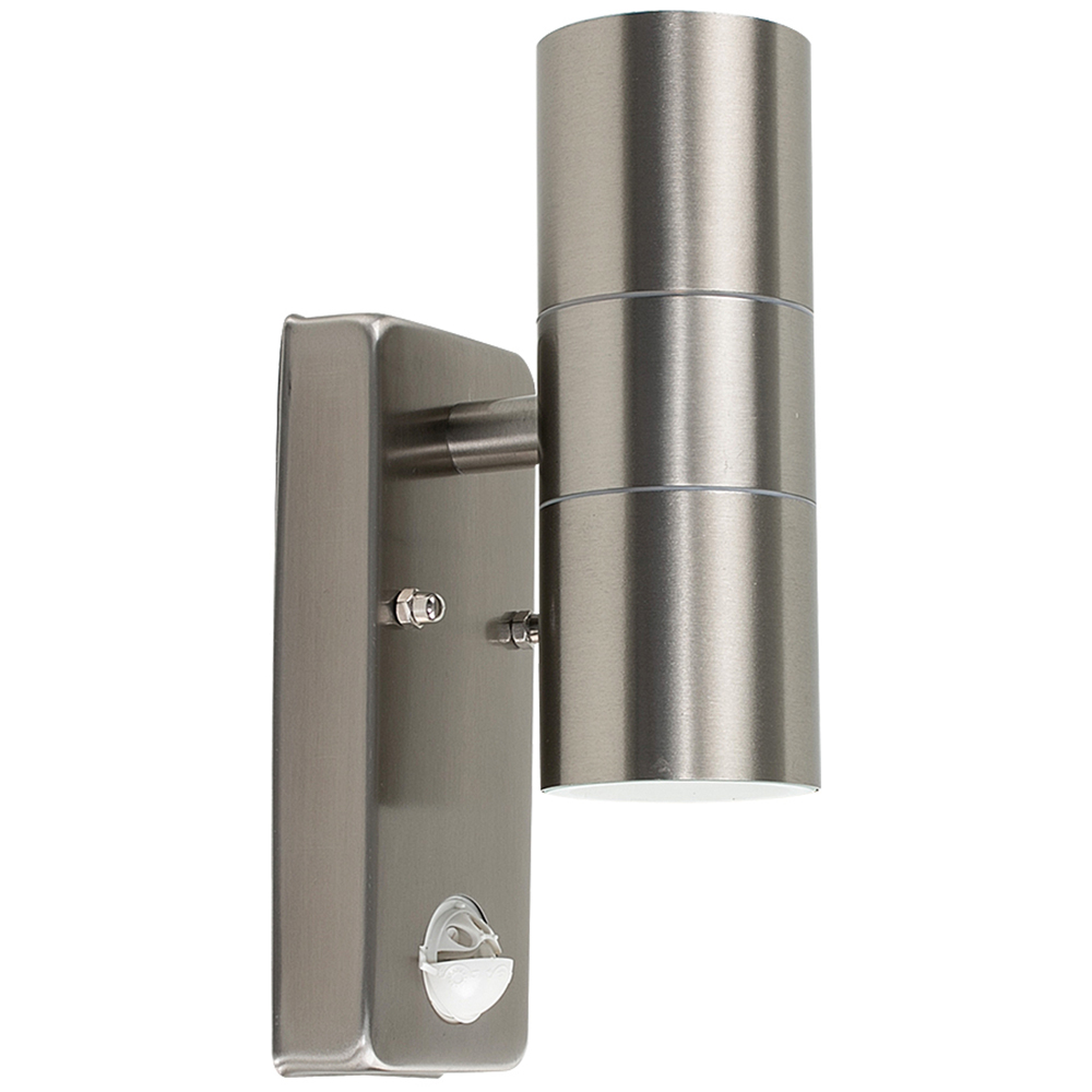 ValueLights Set of 2 Silver Warm White Bulb PIR Wall Up-Down Outdoor Lights Image 3
