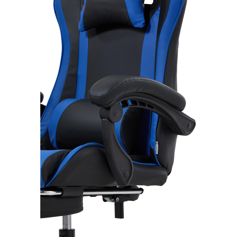 Living and Home Blue and Black Gaming Chair with Footrest Image 5