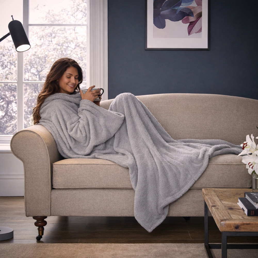 Silentnight Snugsie Sleeved Blanket  - Silver Image 2