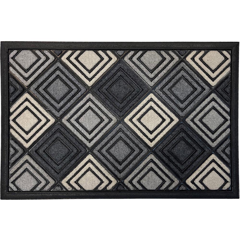 Scrape N Sorb Diamond DoormatBlack and Neutral Image 1