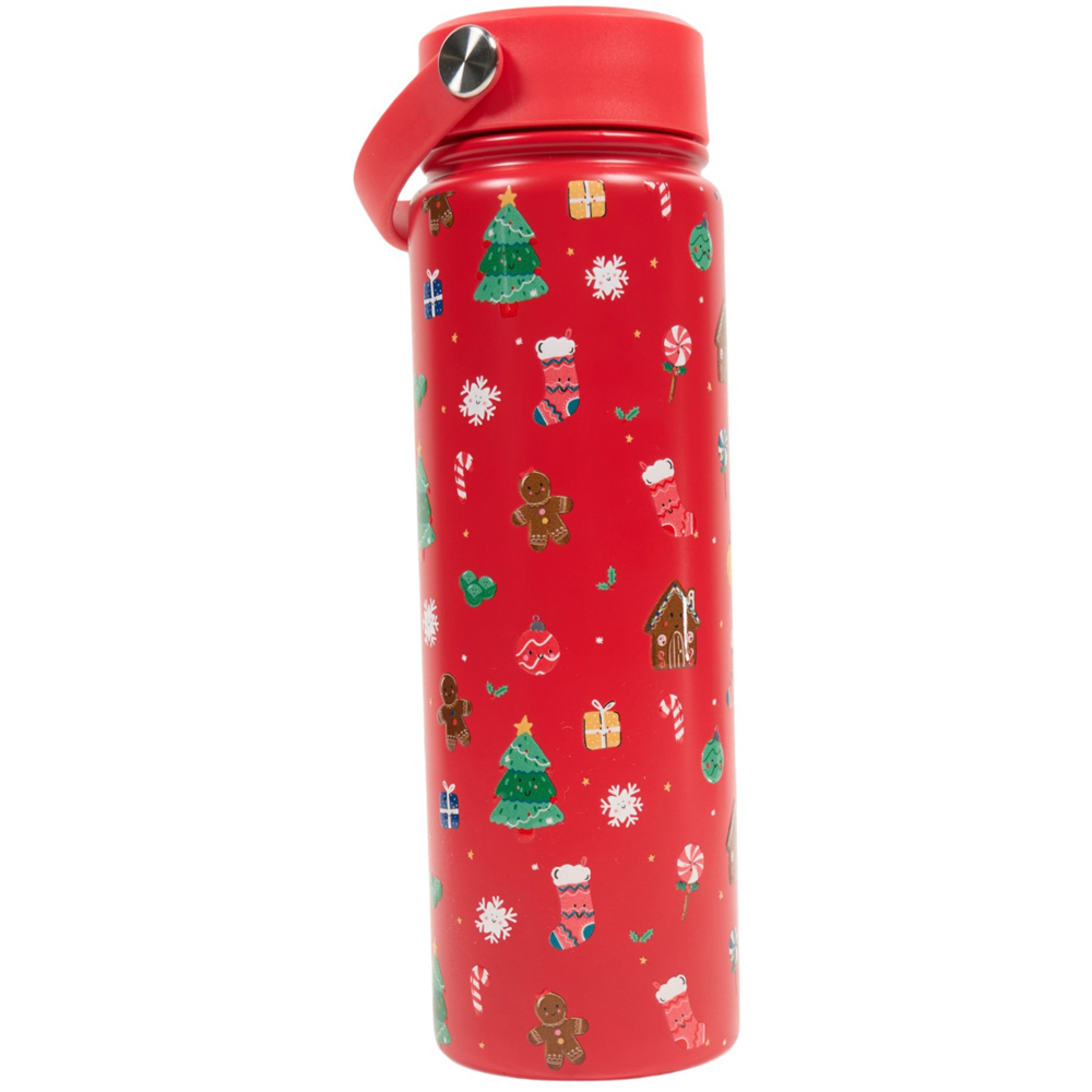 Cute Xmas Print Vacuum Bottle with Lid Image 7