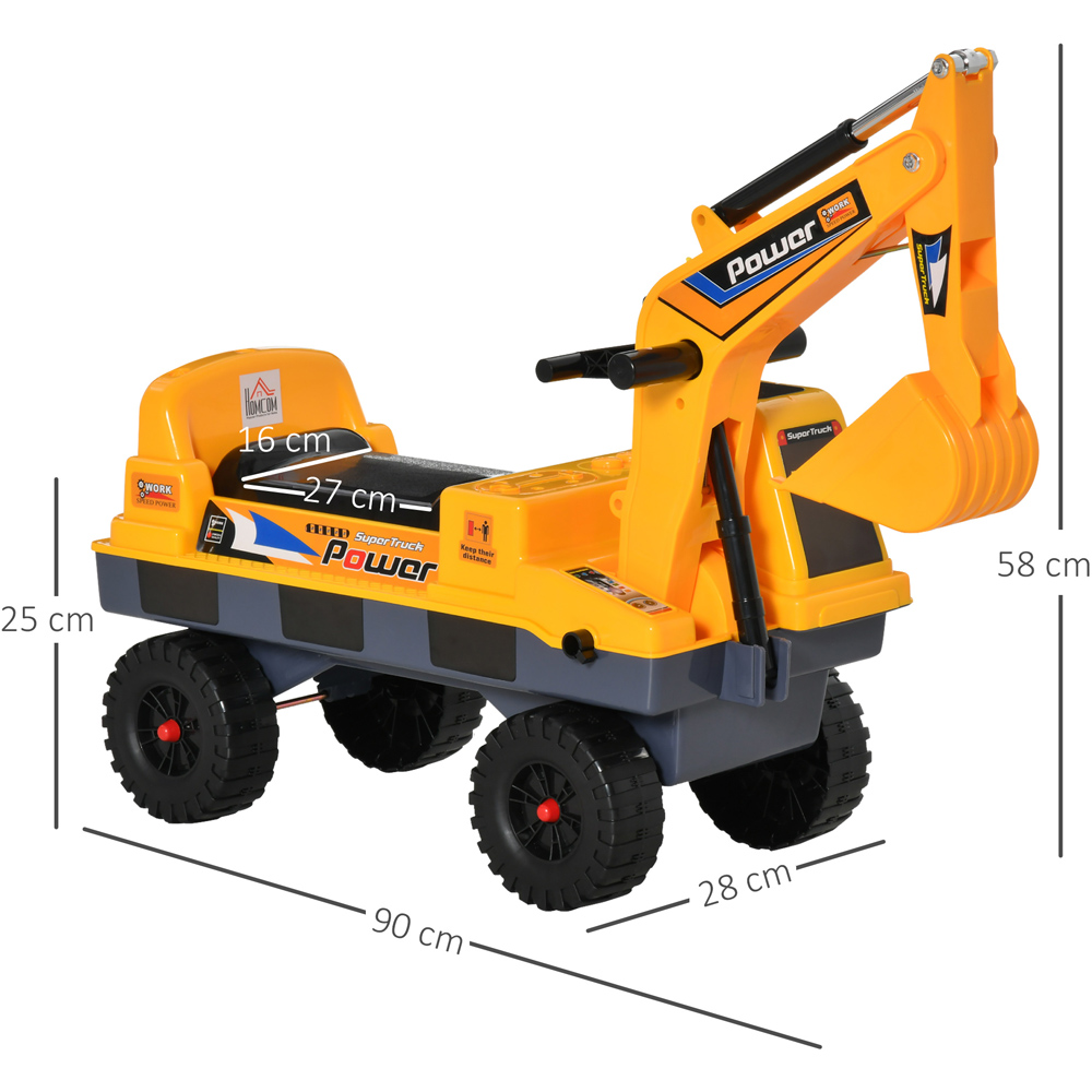Tommy Toys Toddler Ride On Excavator Digger Yellow Image 7