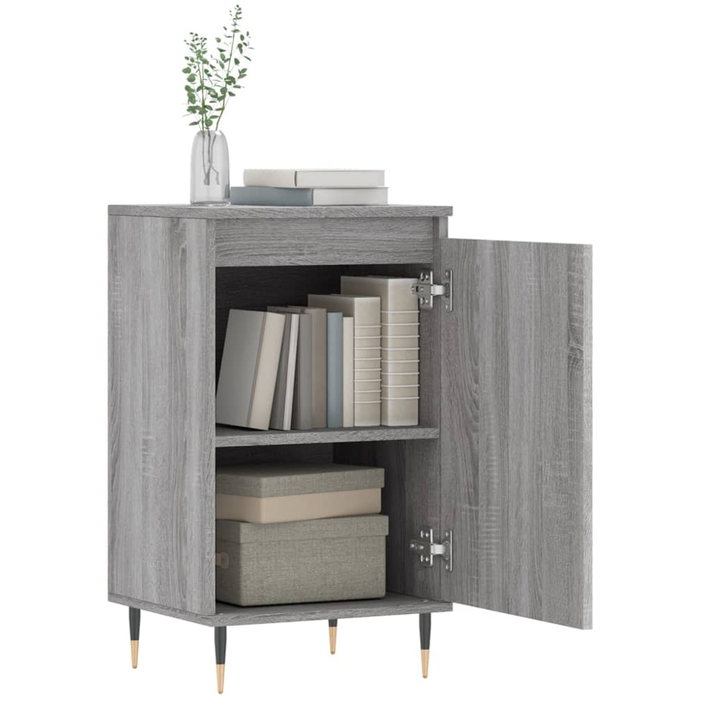 vidaXL Single Door Grey Sonoma Sideboard Set of 2 Image 4