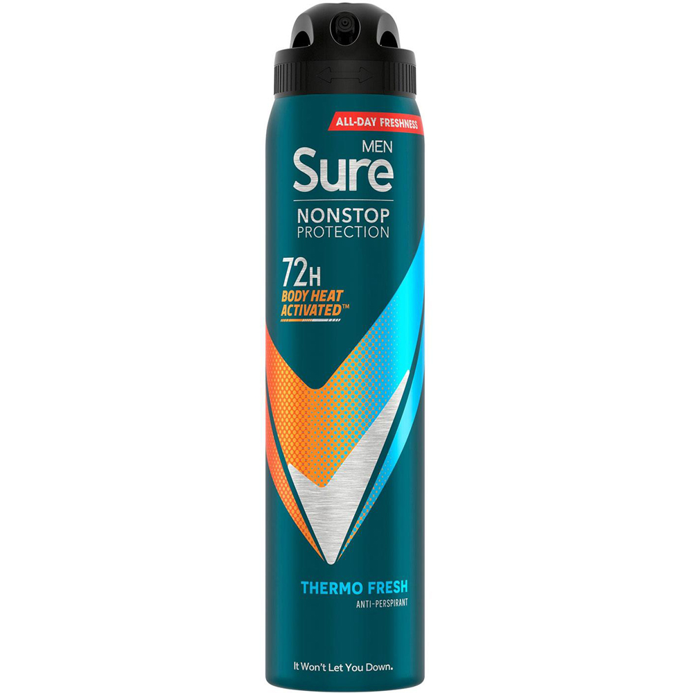 Sure Men Thermo Fresh 72H Nonstop Protection Anti-Perspirant Deodorant 250ml 18 Pack Image 2