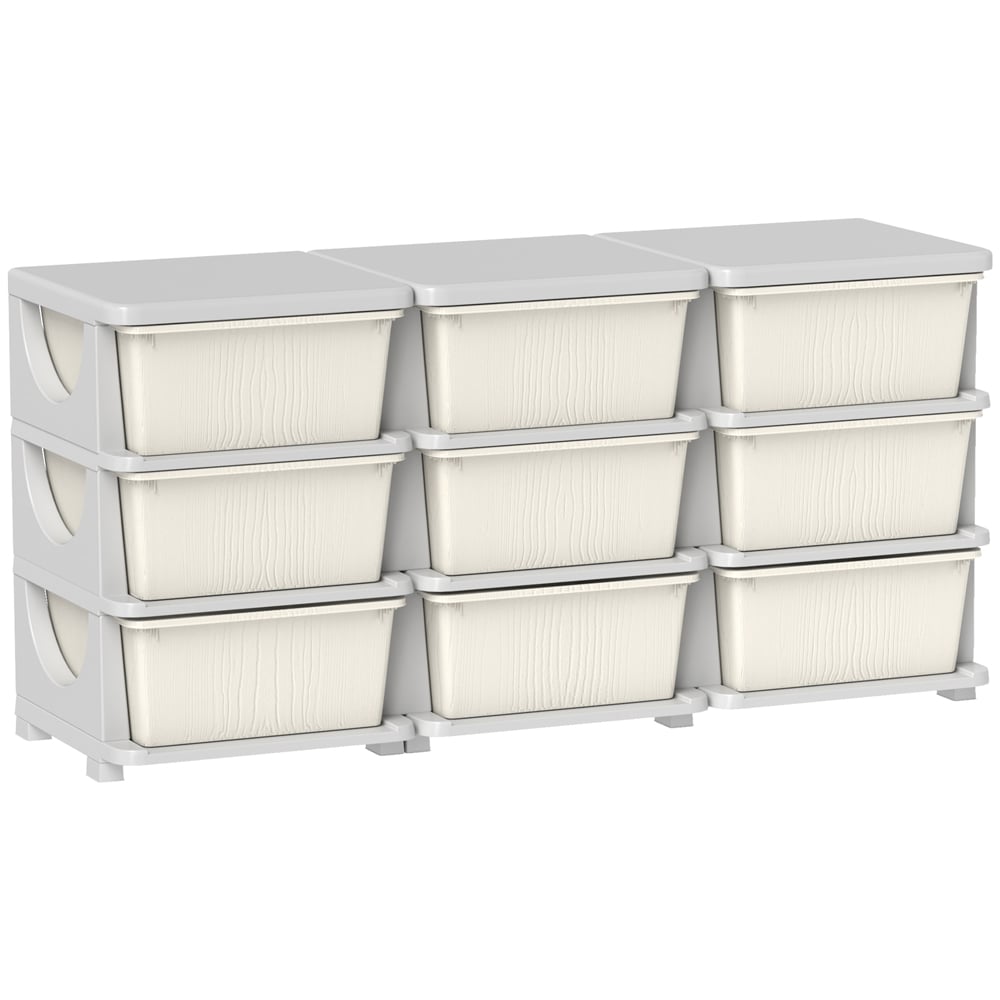 HOMCOM 9 Drawer Cream Kids Chest of Drawers Image 2