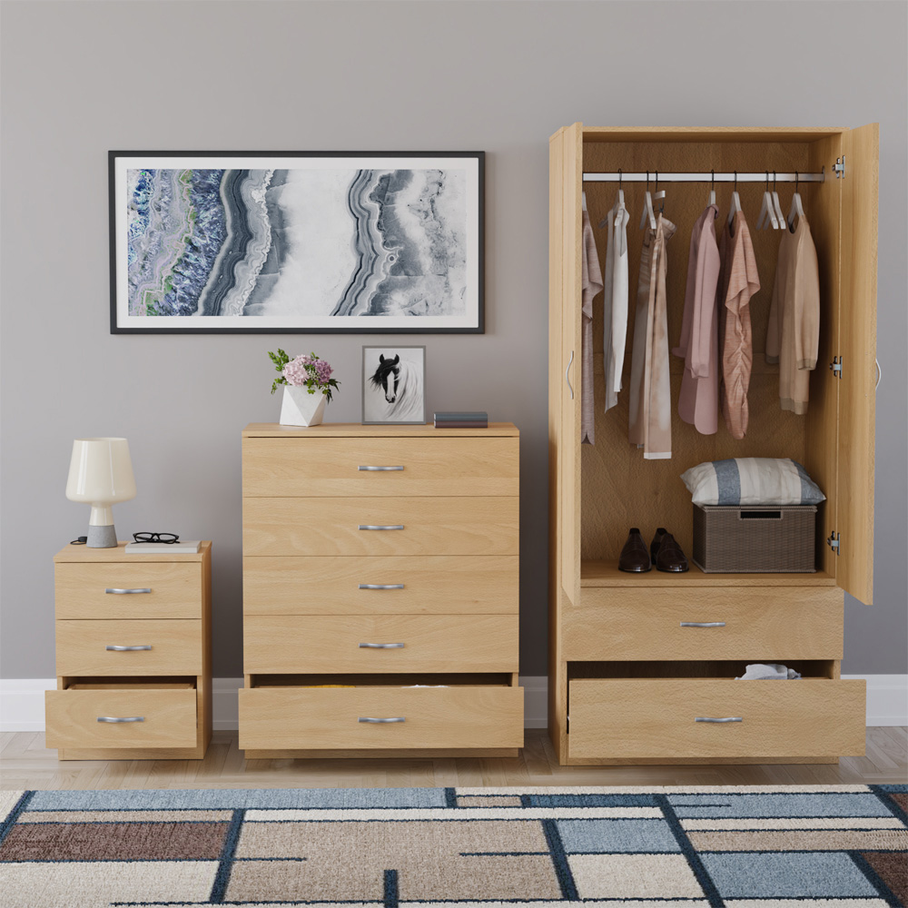 VIDA DESIGNS Riano Pine 3 Piece Bedroom Furniture Set Image 3