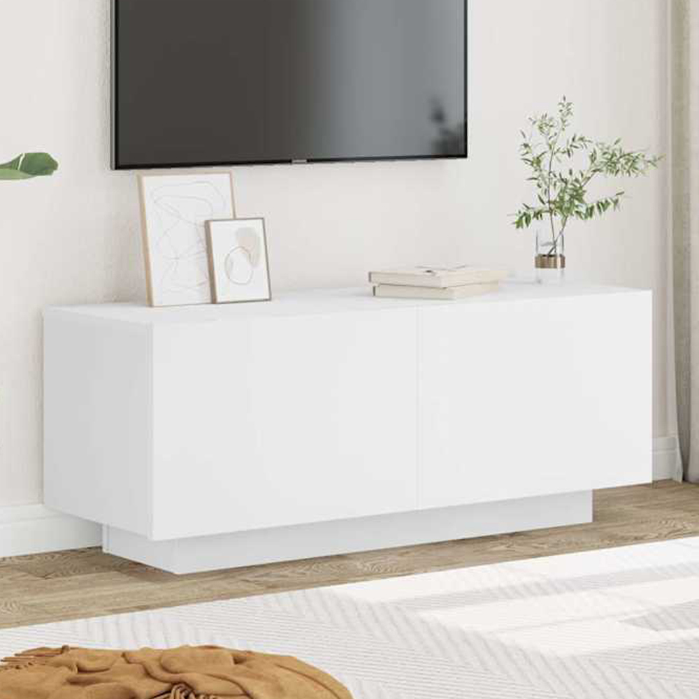 vidaXL 2 Door White TV Cabinet Image 1