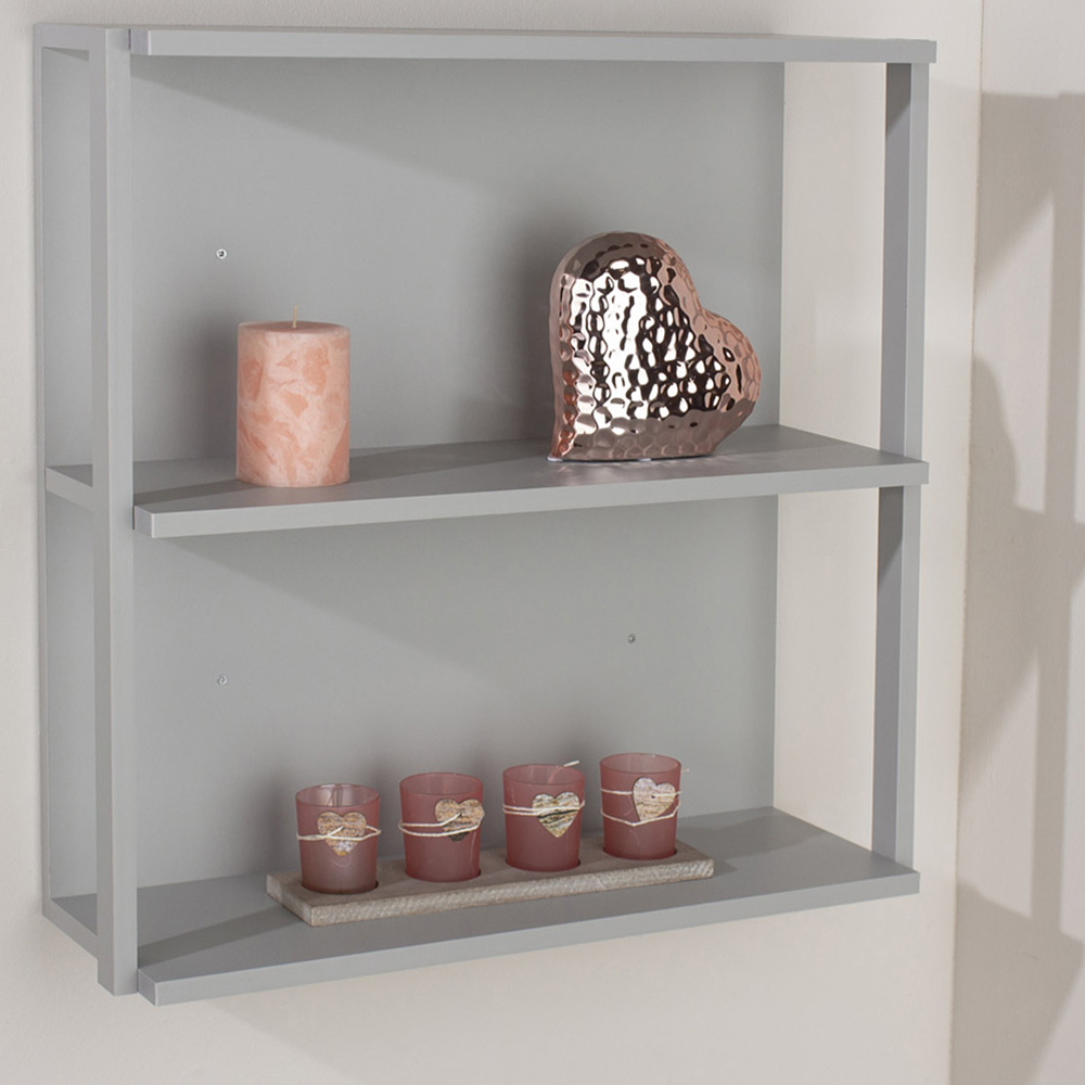 Core Products Arran 3 Shelf Light Grey Medium Wall Unit Image 1