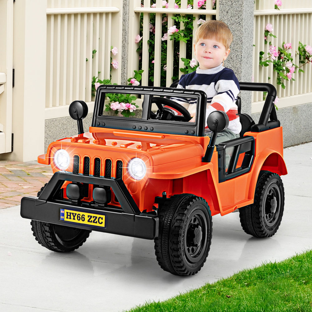 Costway Kids Orange Ride On Truck with Remote Control and 3 Speeds 12V Image 3