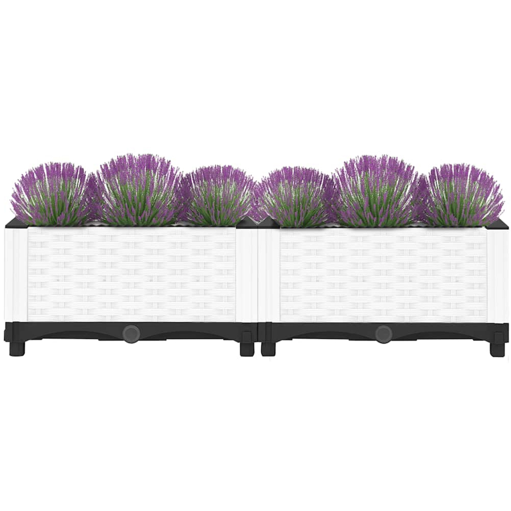 vidaXL White Polypropylene Raised Garden Bed 23 x 40 x 80cm Image 6