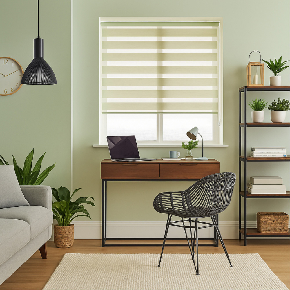 New Edge Blinds Natural Day and Night Zebra Roller Blind 135cm Image 4