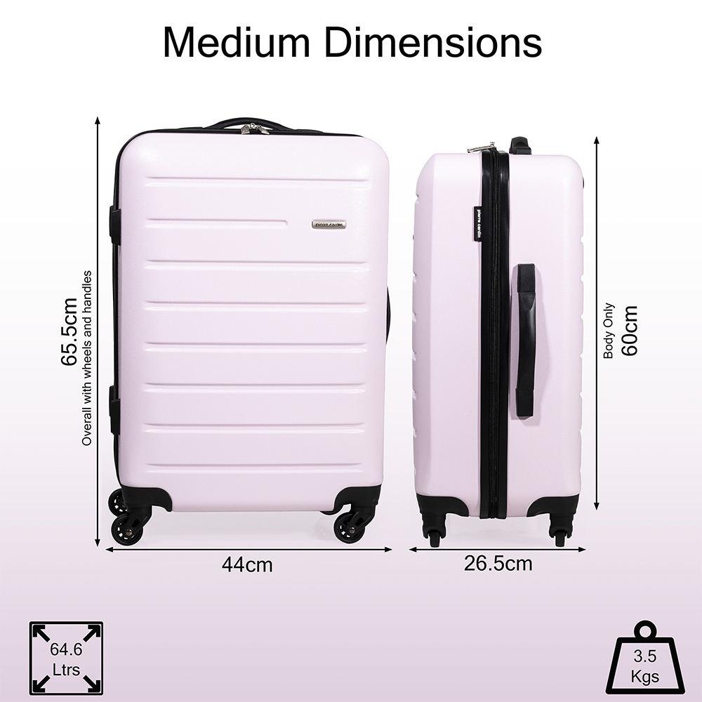 Pierre Cardin Voyager Medium Pink Hard Shell Lightweight Trolley Suitcase Image 7