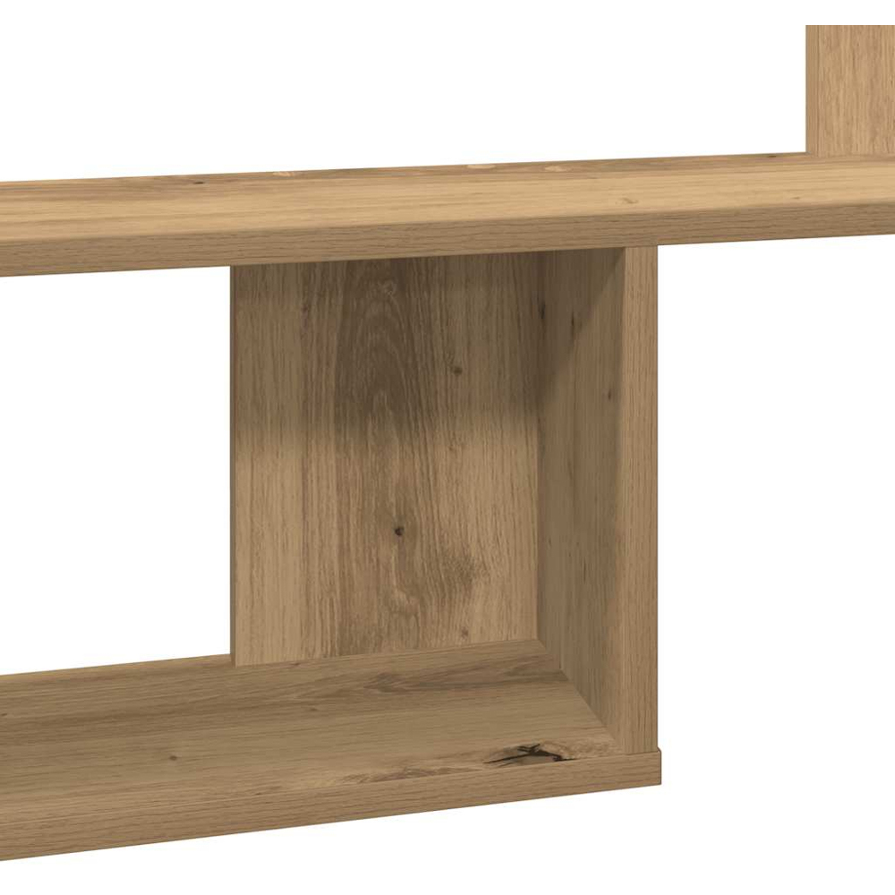 vidaXL 3 Shelf Artesian Oak Processed Wood Wall Shelf Image 6