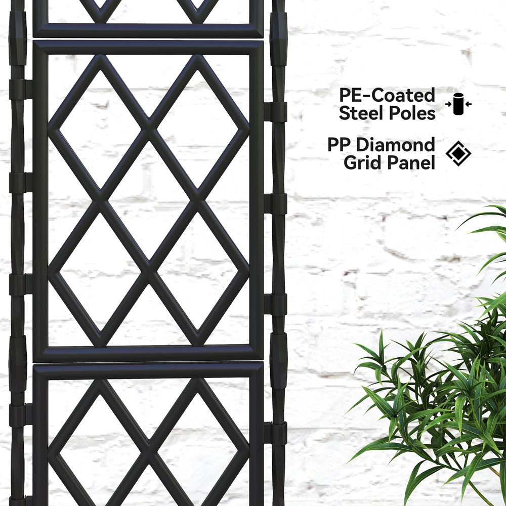 Outsunny Black Foldable Garden Trellis 85 x 197cm Image 6