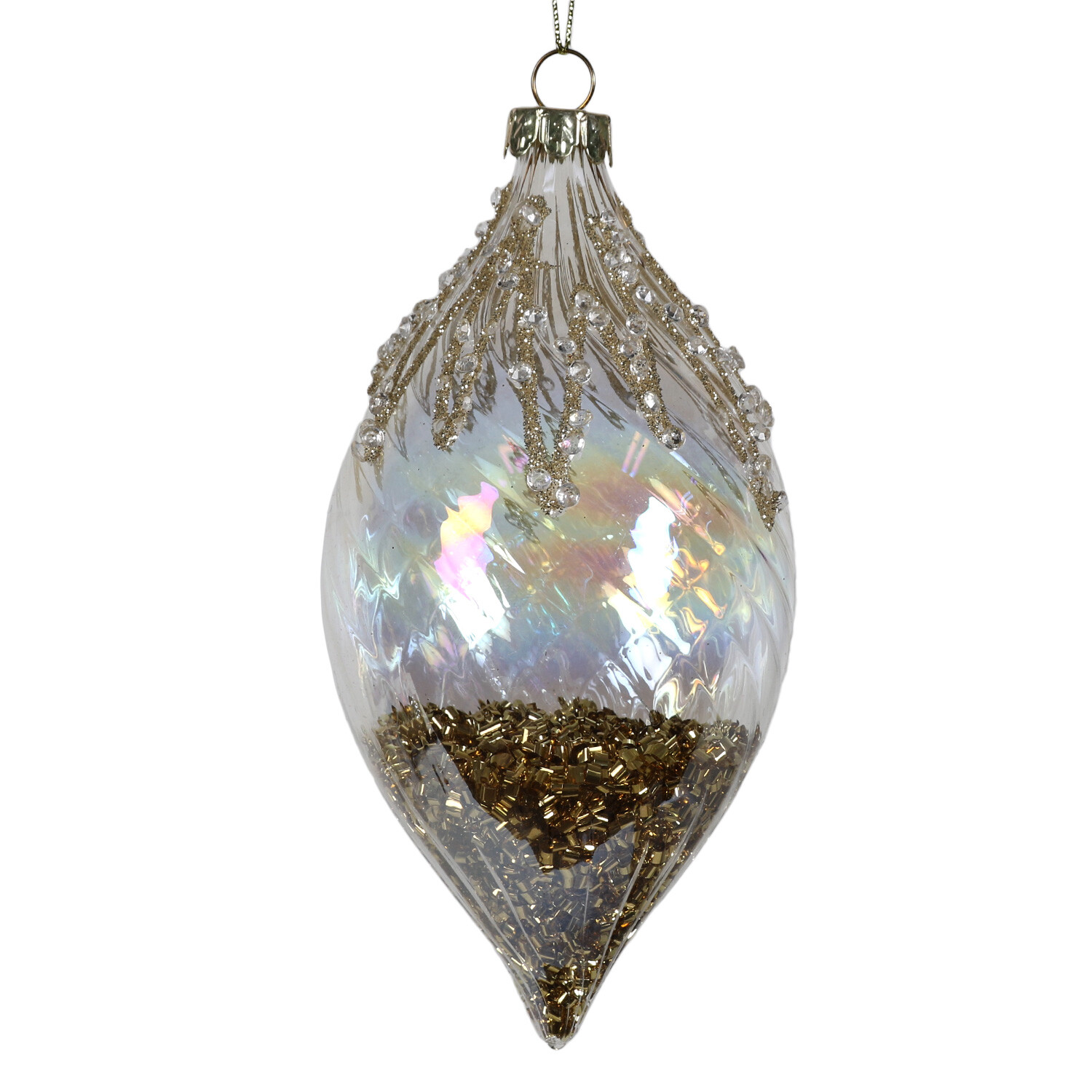 Grace and Glory Iridescent Gold Christmas Bauble Image 2