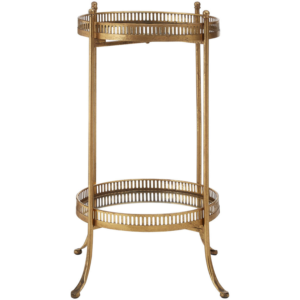 Premier Housewares Reza Gold Finish Mirrored Tray Table Image 2
