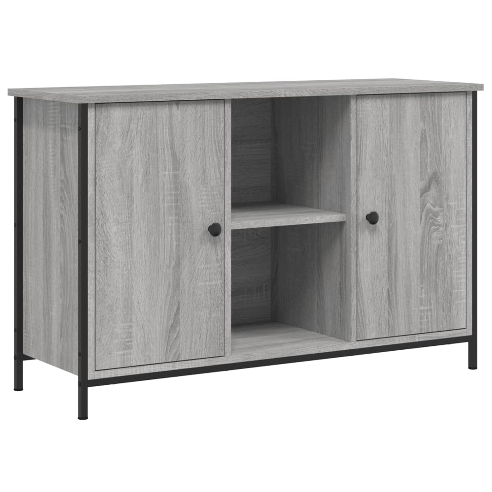 vidaXL 2 Door 2 Shelf Grey Sonoma TV Cabinet Image 2