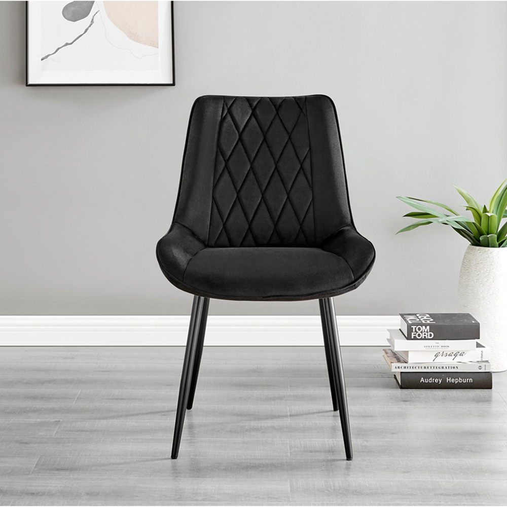 Furniturebox Arona Cesano 4 Seater Round Dining Set Black Image 3