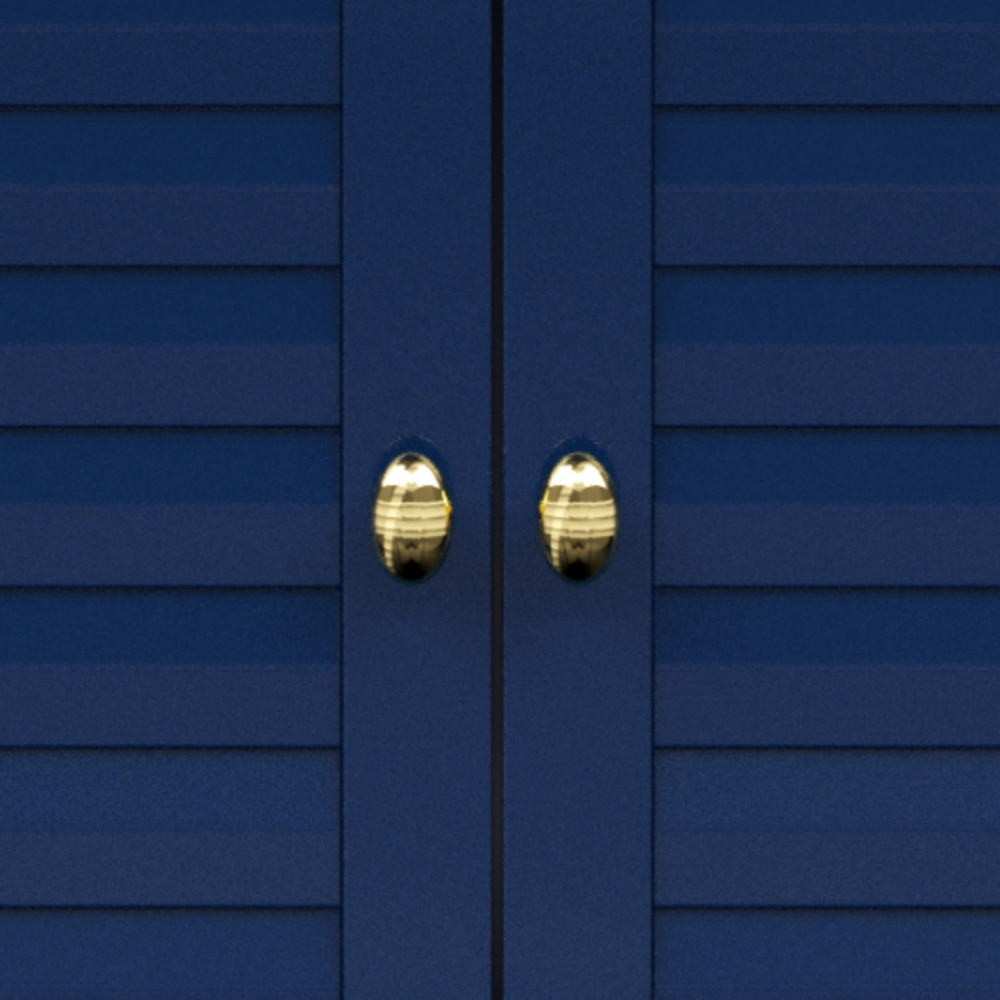Teamson Home Glancy 2 Shutter Doors Navy Removable Wooden Corner Wall Cabinet Image 5