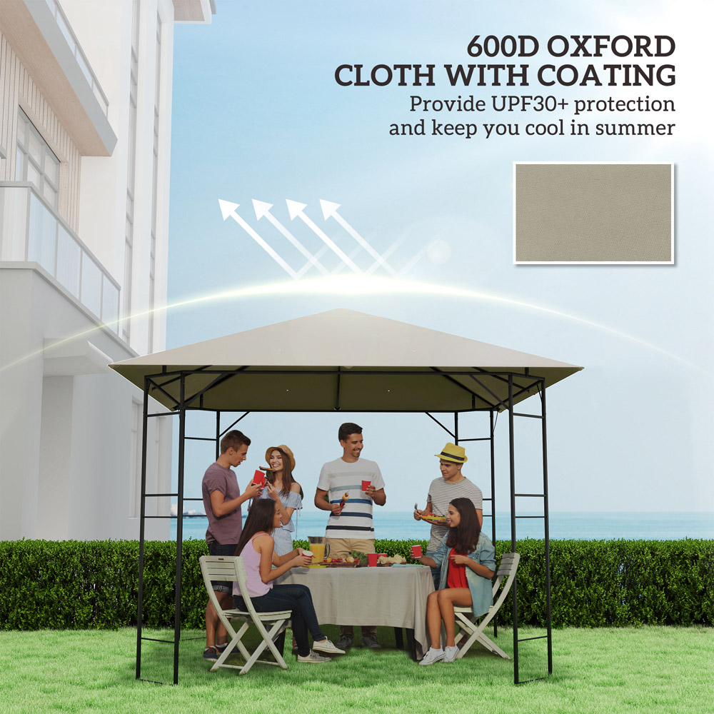 Outsunny 3 x 3m Grey Gazebo Canopy Replacement Cover with Drain Holes Image 6
