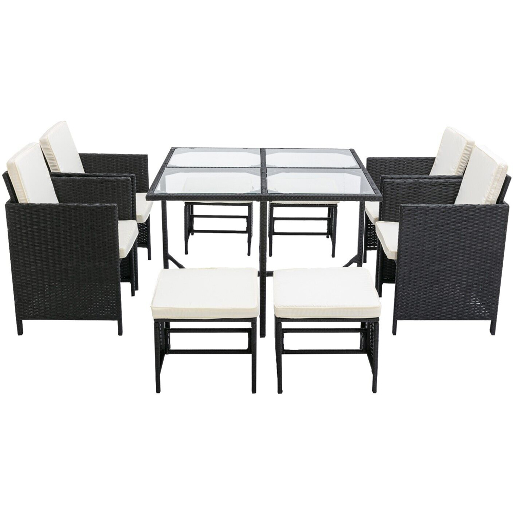 Cuba 8 Seater Black Rattan Outdoor Dining Set Image 2