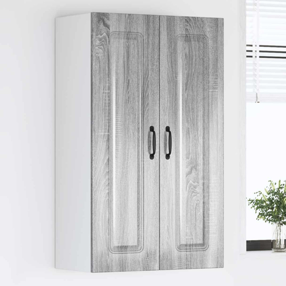 vidaXL 2 Door Grey Sonoma Kitchen Wall Cabinet Image 1