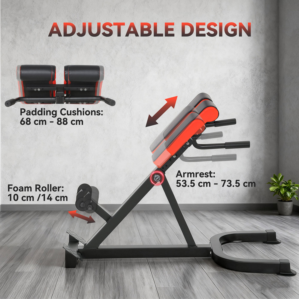 SPORTNOW Red 5-Level Adjustable Heavy-Duty Home Gym Roman Chair Image 8